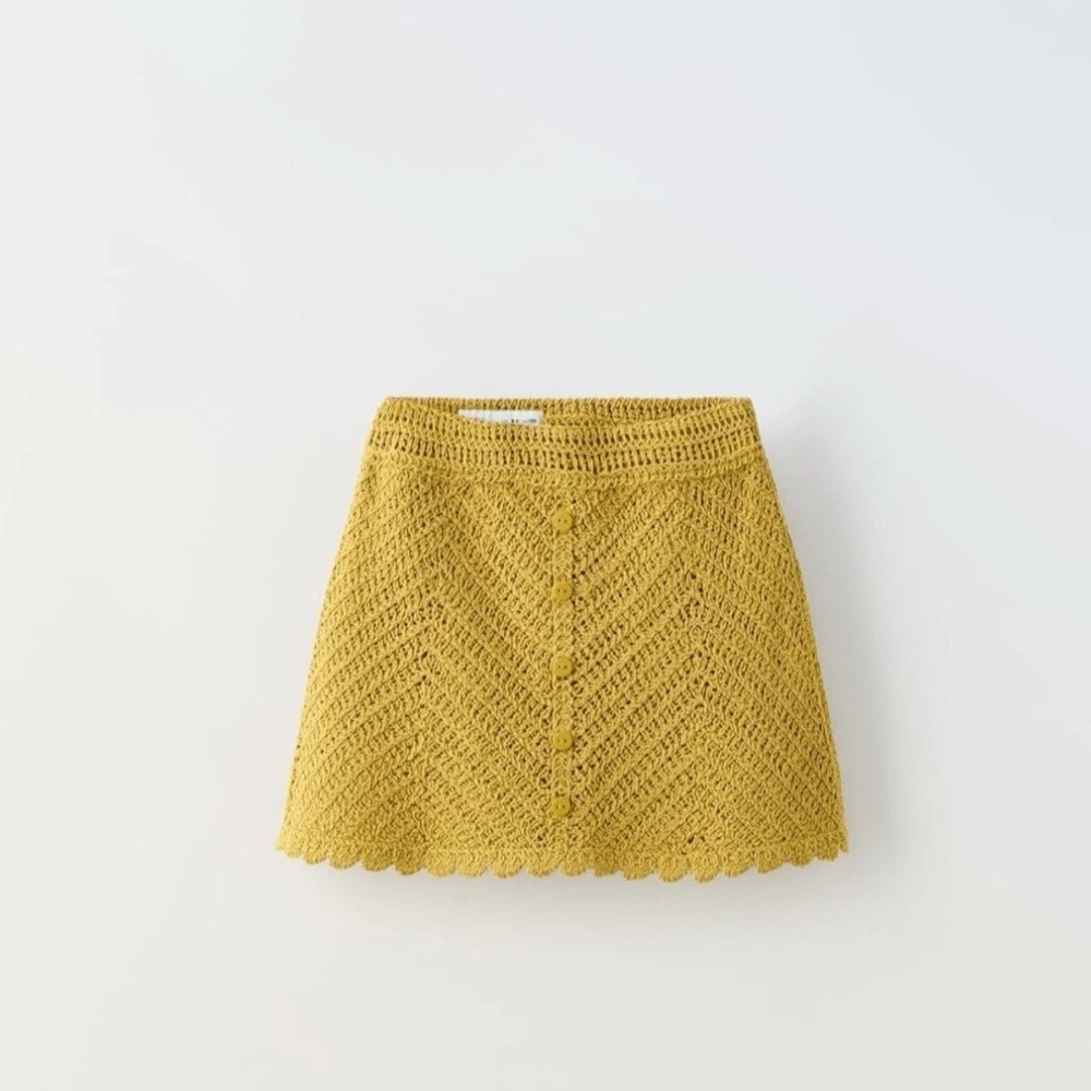 Zara kids knit crochet skirt